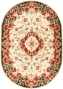 Ковер SAFAVIEH, 229 x 290 см, Classic Collection, овальный, Ivory & Green, ручной работы, традиционный восточный, шерстяной, идеален для помещений с высокой проходимостью в гостиной, спальне (CL234C)