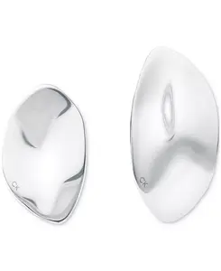 Структурные серьги-подвески с логотипом из нержавеющей стали Calvin Klein, silver