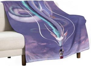 Одеяла в стиле аниме Studio Ghibli 60 x 80 дюймов, фиолетовый