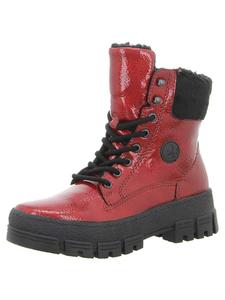 Ботильоны на шнуровке красного цвета rieker