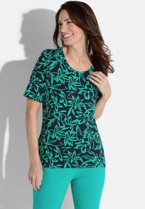 Футболка GOLDNER Print T-shirt, Navy/Emerald Patterned/Turquoise