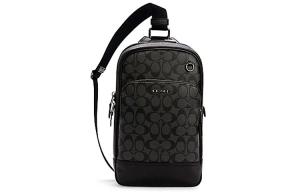 COACH Кожаный слинг кроссбоди для мужчин небольшой размер черный серый