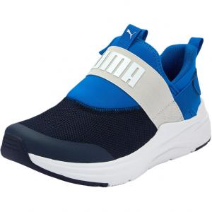 PUMA SOFTRIDE Wired 2 нескользящие устойчивые к истиранию низкие детские повседневные кроссовки black blue для подростков