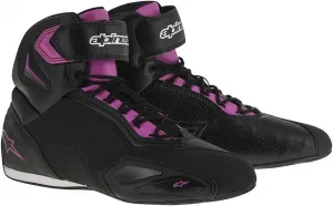 Мотоциклетные ботинки Alpinestars Faster 2 Vented Men's Microfibre - черные, Black/Fuchsia