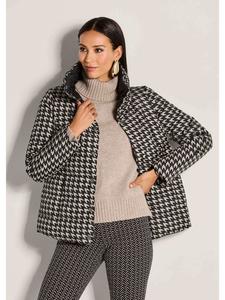 MADELEINE Модная куртка с двойным рисунком в черно-капучино цвете