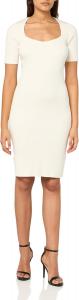Женское приталенное платье Fesco с квадратным вырезом от BOSS, Oat Milk