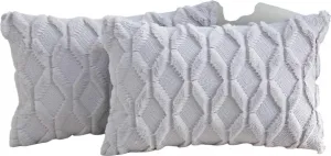 Декоративная наволочка из плюша, короткого шерстяного бархата, стиль R, искусственный мех, наволочка для дивана, спальня, 2 шт., 45,7 x 45,7 см, бежевый JedBesetzt