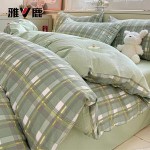 Yalu Пододеяльник 220х240 см из хлопка, цвет Berman + Gray-Green, дышащий