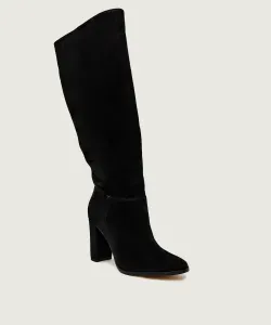 Ботинки из кожи Artizan с широким каблуком Lauren Ralph Lauren, черный