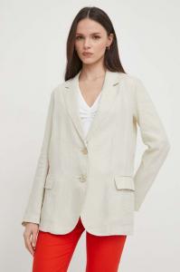 Льняная куртка United Colors of Benetton, бежевый