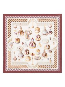 Шелковый платок с принтом Nadir Ferragamo, нейтральный цвет