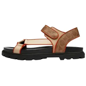 COACH Сандалии женские с одним ремешком, коричневые