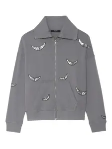 Украшенный свитшот на молнии Milly Zadig&Voltaire, серый