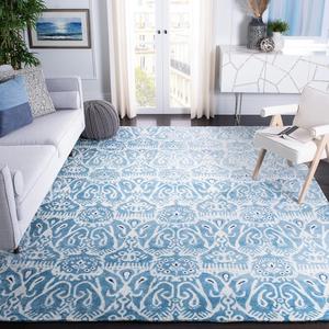 Ковер SAFAVIEH, 275 x 366 см, Luxor Collection, Light Blue, ручной работы из бананового шелка, идеален для помещений с высокой проходимостью в гостиной, спальне (LUX129A)