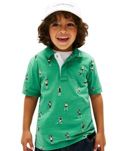 Детская футболка-поло с коротким рукавом и принтом по всей поверхности, размер 26SS