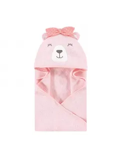 Детское полотенце с капюшоном Hudson Baby Animal из хлопка и полиэстера, розовый