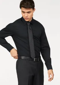 Деловая рубашка OLYMP "Level Five Body Fit", сохраняет форму благодаря эластану, черный