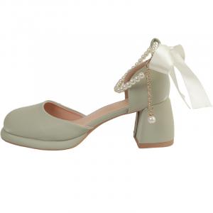 Alxnan Женские туфли на платформе с массивным каблуком зелёные, цвет Green