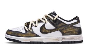 Dunk Black Gold Era амортизация Low top скейтборд обувь мужские черный белый золото Nike, черный золотой