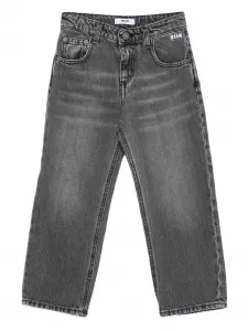 Джинсы с вышитым логотипом MSGM Kids, серый