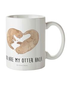 Детская кружка с изображением выдры и надписью на белом фоне Mr. & Mrs. Panda