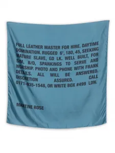 Шелковый шарф с текстовым принтом Martine Rose, синий