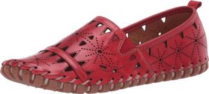 Женские кожаные лоферы Spring Step Fusaro | Удобные слипоны с резиновой подошвой | Лоферы для работы, прогулки и вождения, красный