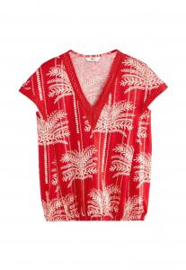 Футболка с принтом REGULAR FIT - SHORT SLEEVE V-NECK BUBBLEHEM Next, красный