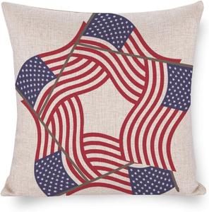 MaSiledy Декоративная наволочка American-flag-6863904 квадратная Happy Independence Day Pattern-7