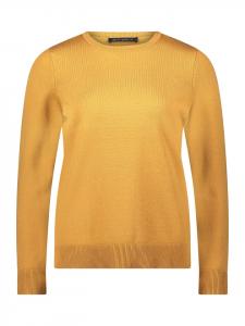 Betty Barclay Простой вязаный пуловер с круглым вырезом золотистого цвета