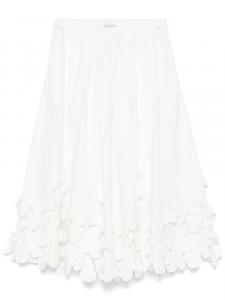 Forte Forte юбка миди с цветочной аппликацией, белый