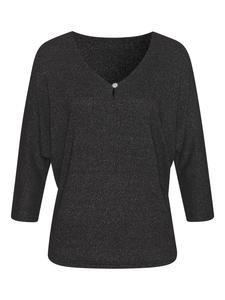 Рубашка с рукавами 3/4 черного цвета LASCANA