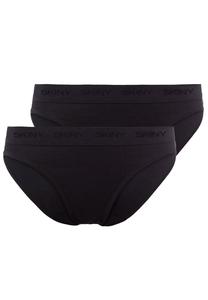 Трусы Rio 2 шт. в упаковке - нижнее белье хлопковые с логотипом пояс в мелкий рубчик однотонные Skiny, черный