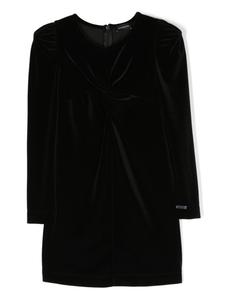 Monnalisa бархатное платье с длинными рукавами, черный
