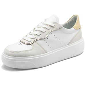 Ecco Низкие женские кроссовки для скейтбординга серо-белого цвета