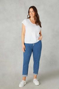 Удобные джинсы Mom с изгибом для миниатюрных размеров Live Unlimited, синий