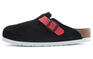 Birkenstock Сандалии Boston Suede Leather/Birko Flor 'Black / Active Red' Women's
