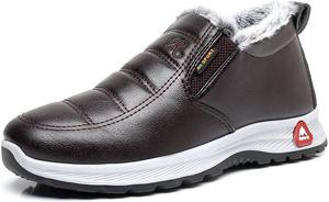Зимние мужские ботинки Qacksv, кожаные снегоступы, водонепроницаемые, теплые с меховой подкладкой, утепленные, Coffee