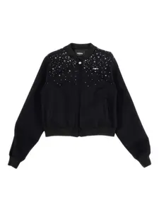 Куртка-бомбер с отделкой в виде звезд Versace Kids, черный