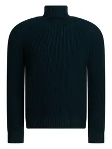 Рифленый свитер с воротником-гольф Rakki, синий