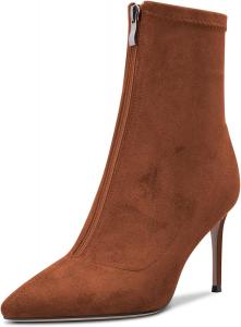 Женские ботильоны Castamere на высоком каблуке, заостренный носок, короткие ботинки до щиколотки, каблук 8,5 см, на молнии, классические милые туфли, Brown
