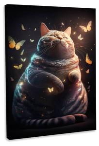 Картина на холсте Hustling Sharks Fatt-Cat, 30x45x2 см, черный