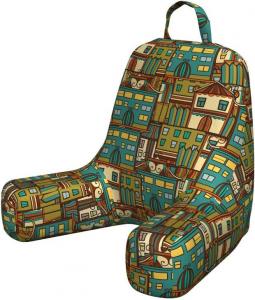 Наволочка для подушки для чтения Lunarable Urban, красочный узор в виде фасадов зданий с нарисованными окнами и дверями в мультяшном стиле, мягкая набивная наволочка для кровати, маленький размер, разноцветная., Multicolor