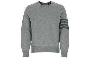 Футболка с четырьмя полосами на манжетах THOM BROWNE, серая