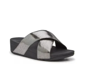 Сандалии FitFlop Lulu Shimmer Wedge, черные