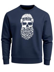 Neverless Свитшот 'Moin Skull' в цвете Navy