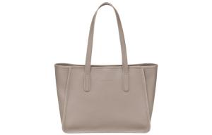 Сумка-шоппер из телячьей кожи, женская сумка через плечо цвета голубиного серого LONGCHAMP