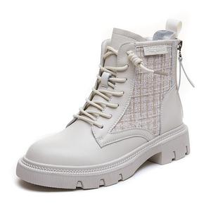 Bull charm Женские ботинки Martin, бежевые/черные