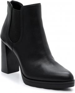 Женские сапоги FOWT Chelsea, кожа, легкие, с платформой, высокие массивные каблуки, заостренный носок, ботильоны сзади, молния, водонепроницаемые, зимние, осенние, теплые, для работы и повседневной носки, размер 37-44, Schwarz