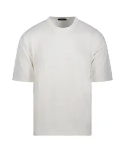 Удобный пуловер с круглым вырезом Roberto Collina, белый